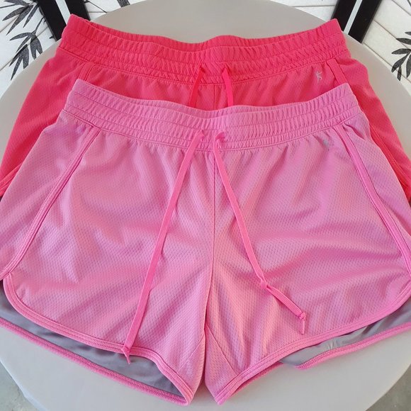 Danskin Bundle of 2 Running Mesh Shorts - Pink & Coral - Picture 1 of 16
